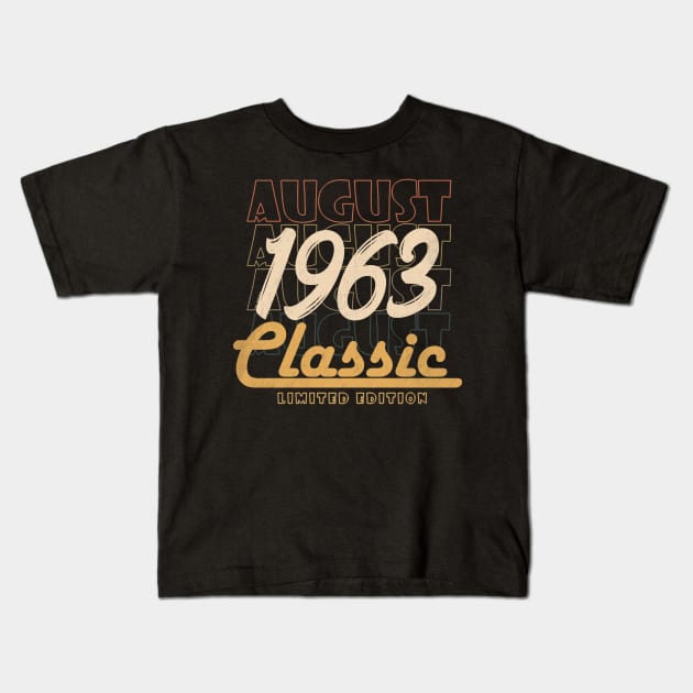 august 1963 birthday Kids T-Shirt by BizZo